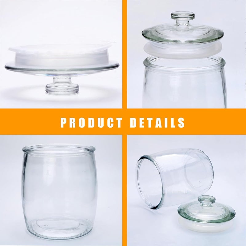 Maredash 1 Gallon glass jars, Cookie Jar & Candy Jar with Lid, Large Food Storage Container,glass jar with lid for Buffet, Coffee & Flour, Laundry Room Storage & Pantry 2pcs - Image 3